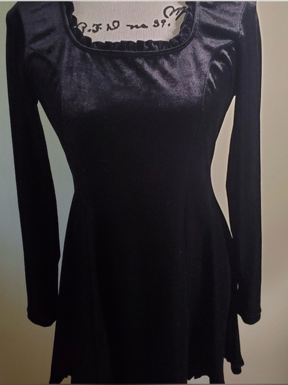 Morbid Threads Goth Punk Black Velvet Skater Dress small Y2K 90’s rare vintage